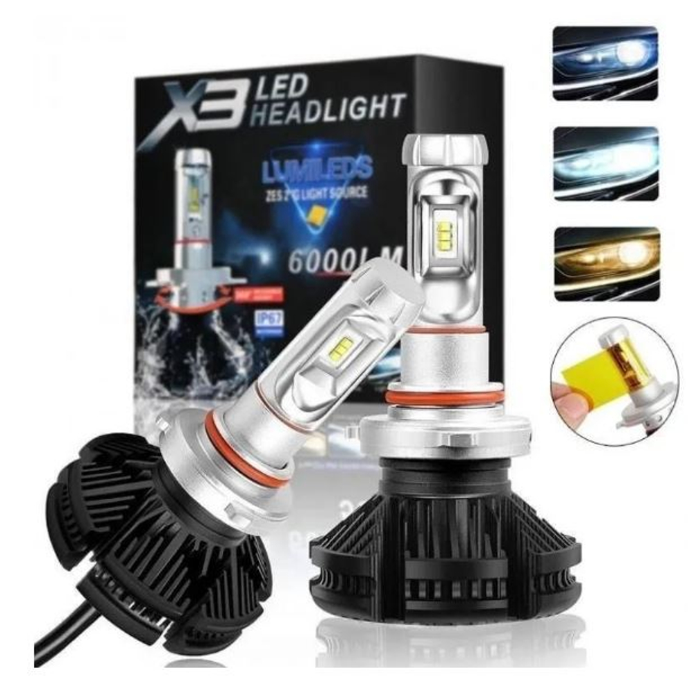 Автолампа LED НB4 (9006) к-т HeadLight  Х3 (радиатор) 50W 6000LM
