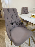 Раздвижной стол "Квадро", белый каспий и 4 стула "Лондон" капучино