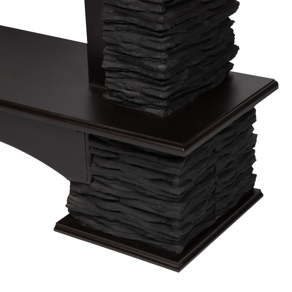 Портал Firelight Pietra Nuovo Classic камень сланец чёрный, шпон венге