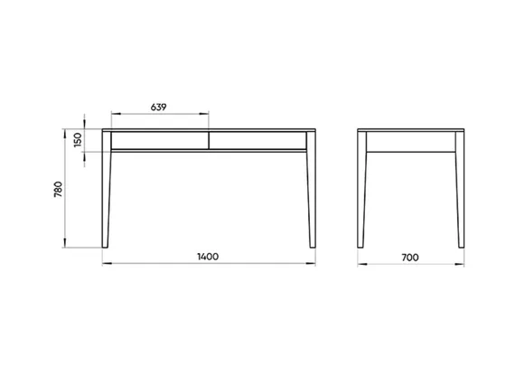 Стол письменный Fjord 140*70 см (темно-серый)
