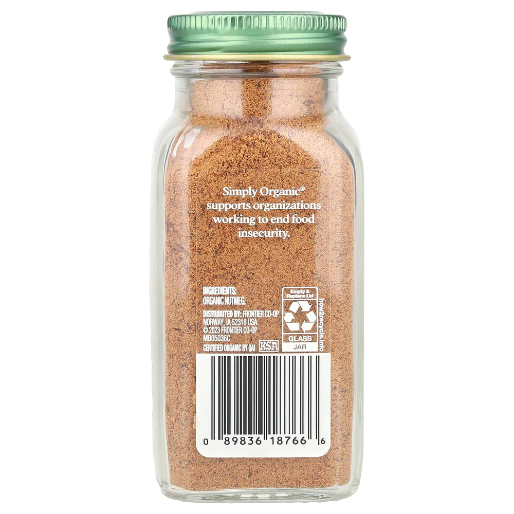 Simply Organic, Молотый мускатный орех, 65 г (2,30 унции)