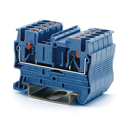 Клемма проходная 2.5 кв.мм зажим push-in 2 точки подключения синяя DKC VPR-2.5-BU