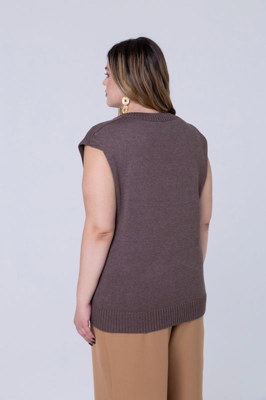 Жилет вязаный, трюфель