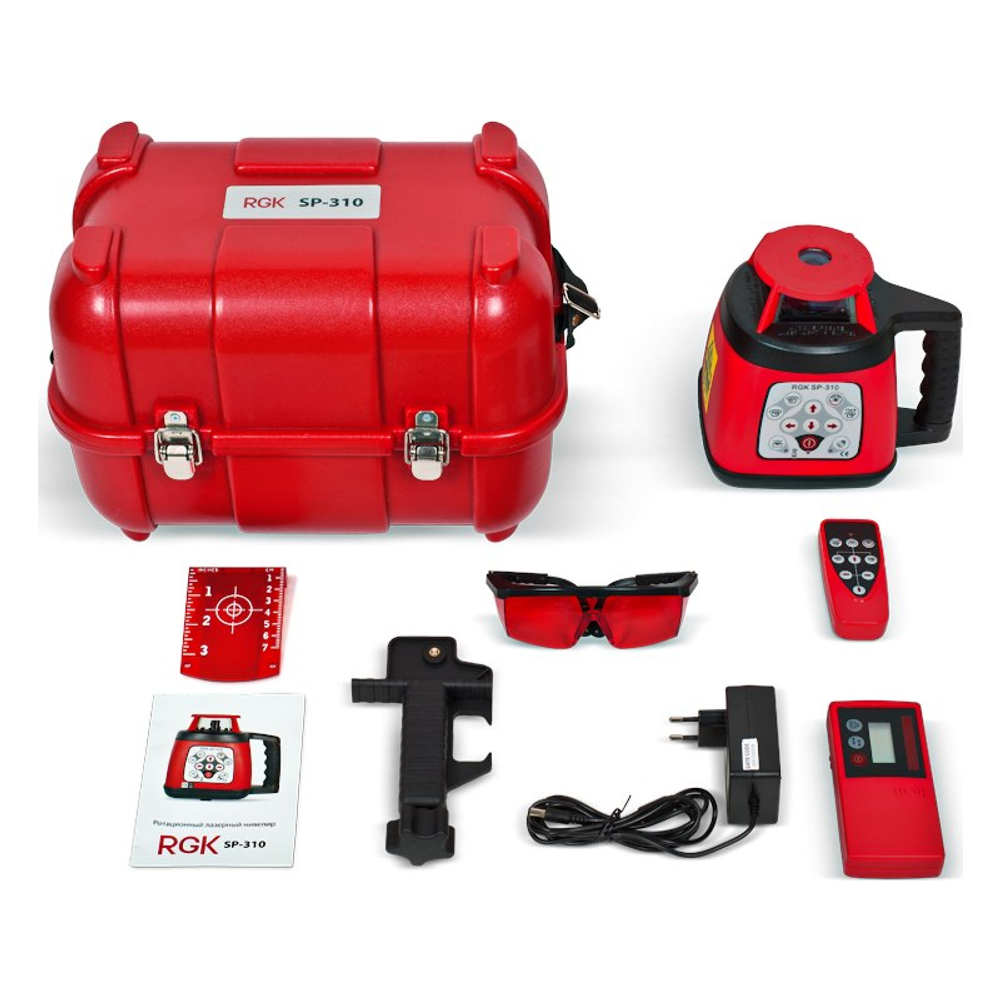 Комплект: ротационный нивелир RGK SP-310 + штатив RGK SH-170 рейка RGK LR-2 753197
