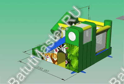 Небольшой надувной батут "Лесной домик"