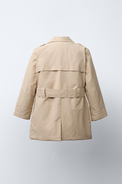 ZARA СТЕГАНЫЙ ТРЕНЧ С ПОЯСОМ, ПЕСОЧНЫЙ