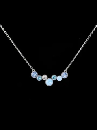 Колье-дуга Эльза с голубыми кристаллами Swarovski