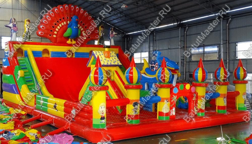 Коммерческий надувной батут "Павлин" 18*12*8,5 м