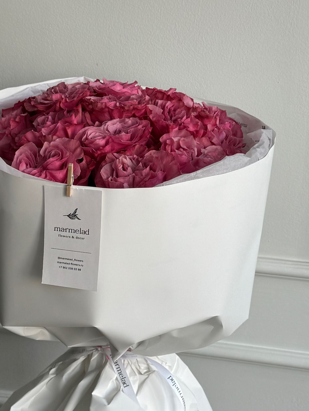 Букет из одноголовых пионовидных розовых роз