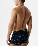 Мужские трусы шорты Atlantic, набор из 3 шт., хлопок, черные + голубые + черные, 3MH-229