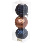 Новогодние шары 7см (набор 3шт) «Сказочная мечта», шампань/сапфир