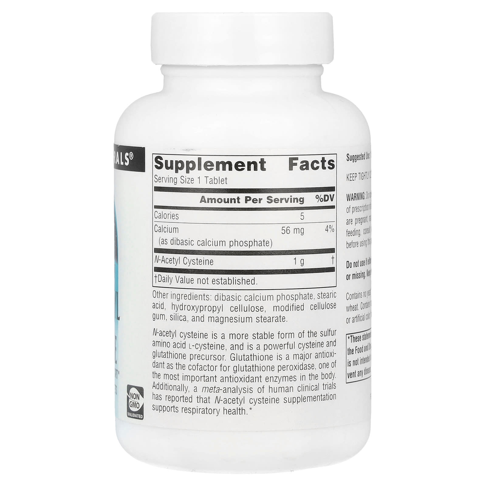 Source Naturals, N-ацетилцистеин, 1000 мг, 60 таблеток
