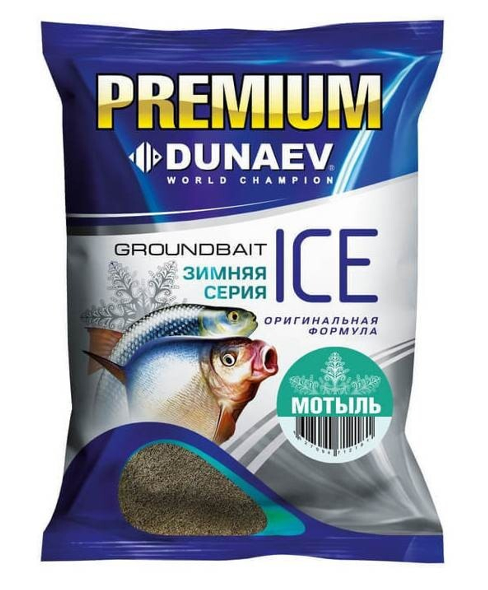 Прикормка DUNAEV ICE PREMIUM Мотыль 0,9кг.