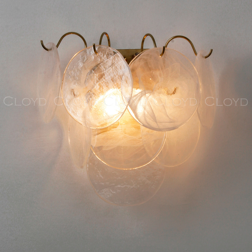 Бра Cloyd LINZE-B W2 / выс. 32 см - латунь - белое стекло (арт.20482)