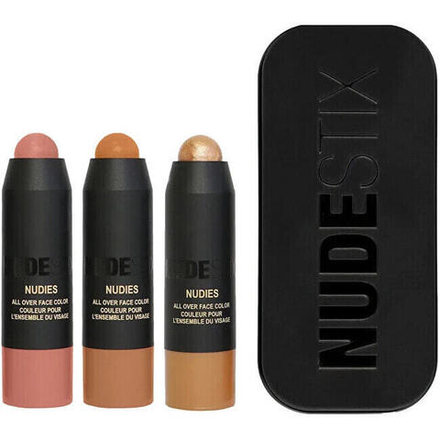 Nudestix Soft & Warm Nudes Mini Kit Универсальные компактные румяна, бронзер и хайлайтер в стике