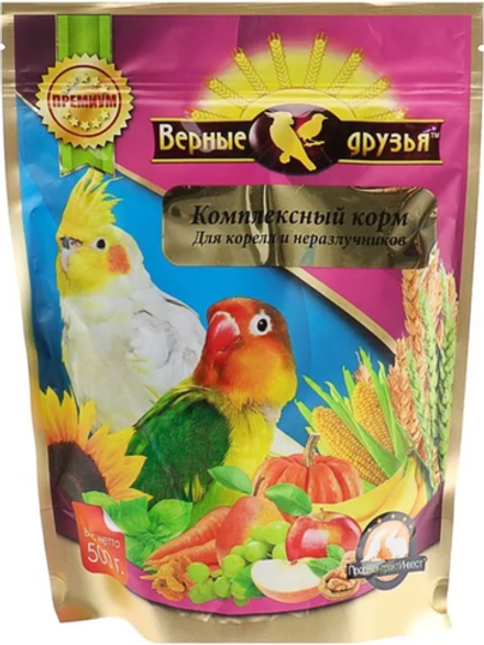 Верные Друзья 500г. корм для Карелл и Неразлучников овощи и фрукты