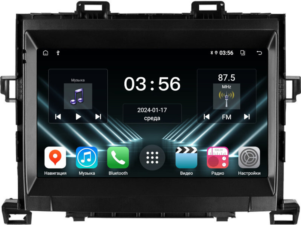 Магнитола для Toyota Alphard H20, Vellfire 2008-2014 (с JBL) - FarCar DX9-9536B монитор 9" IPS на Android 13, 4+64Гб, CarPlay