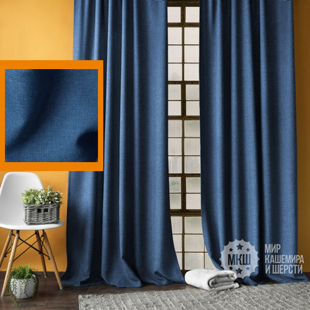 Готовые шторы для дачи ДЖЕРРИИ (арт. BL01-274-09) - (140х270)х2 см. - синий