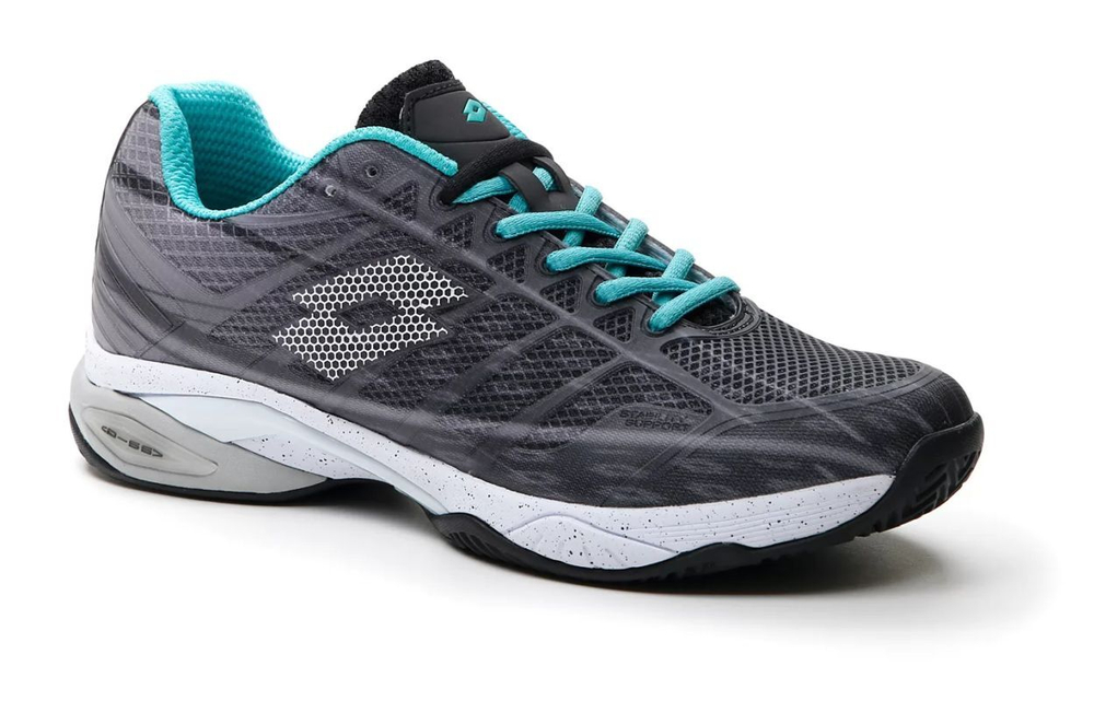 Мужские кроссовки теннисные Lotto Mirage 300 Clay - all black/all white/green