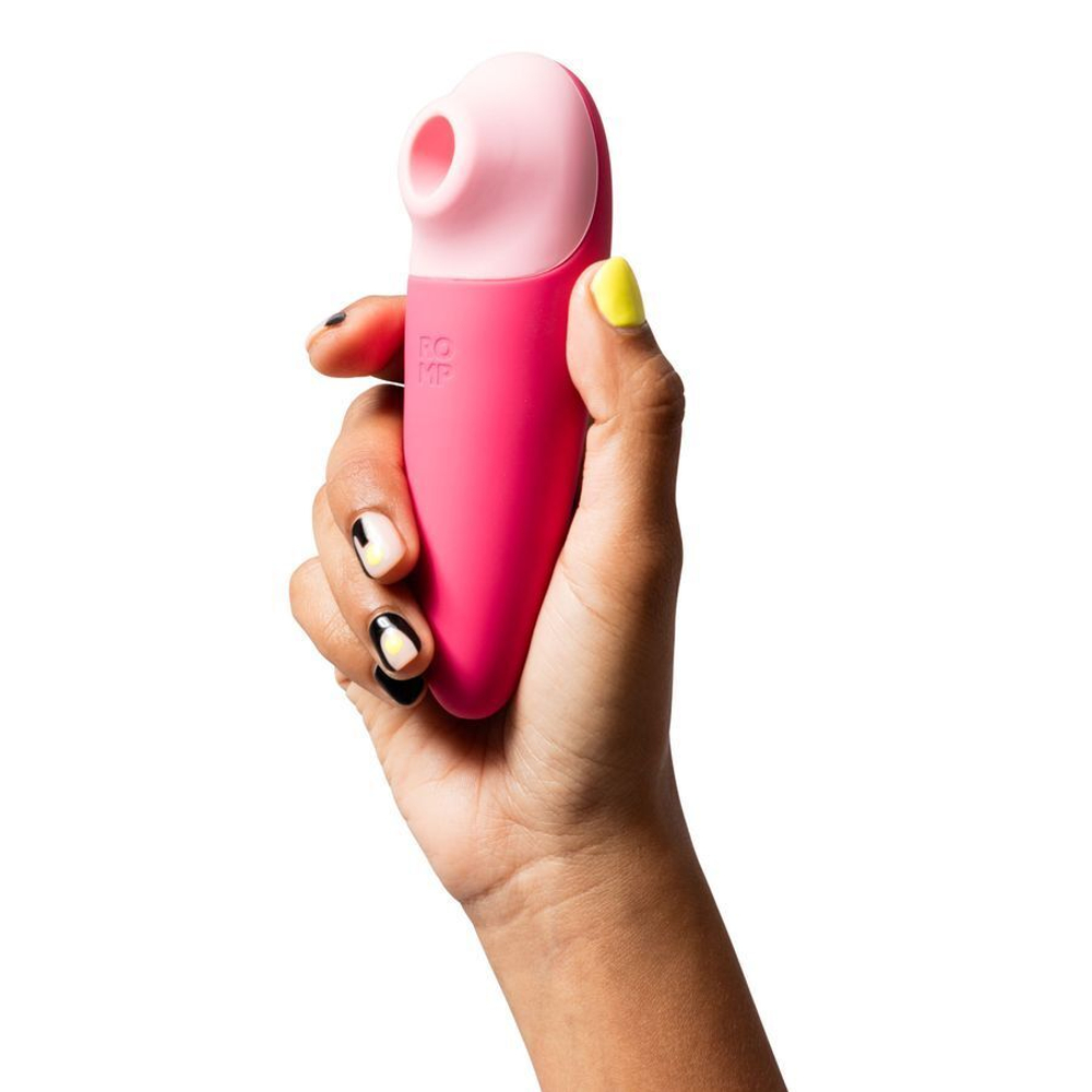 Розовый бесконтактный клиторальный стимулятор Romp Shine X (Цвет: розовый)
