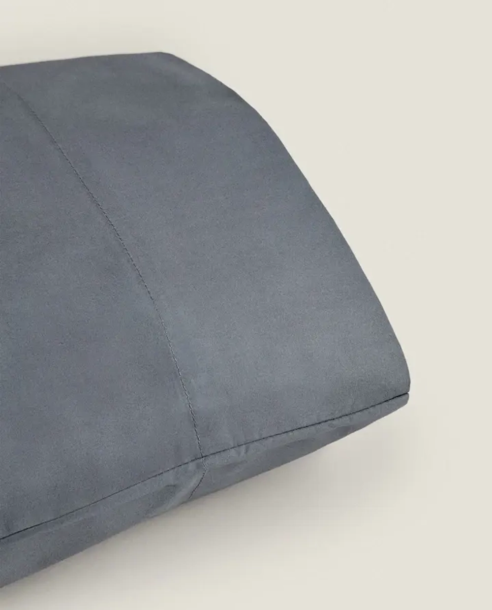 ZARA HOME (200 НИТЕЙ) НАВОЛОЧКА ИЗ ПЕРКАЛЯ, СЕРО-СИНИЙ