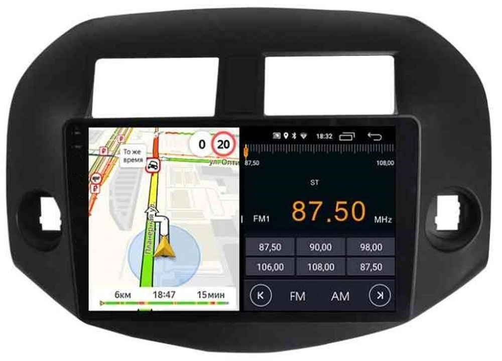 Магнитола для Toyota RAV4 30 2005-2012, Vanguard (рамка под 10") - Parafar PF018RN2K на Android 13, QLED+2K, ТОП процессор, 4Гб+32Гб, CarPlay, 4G SIM-слот