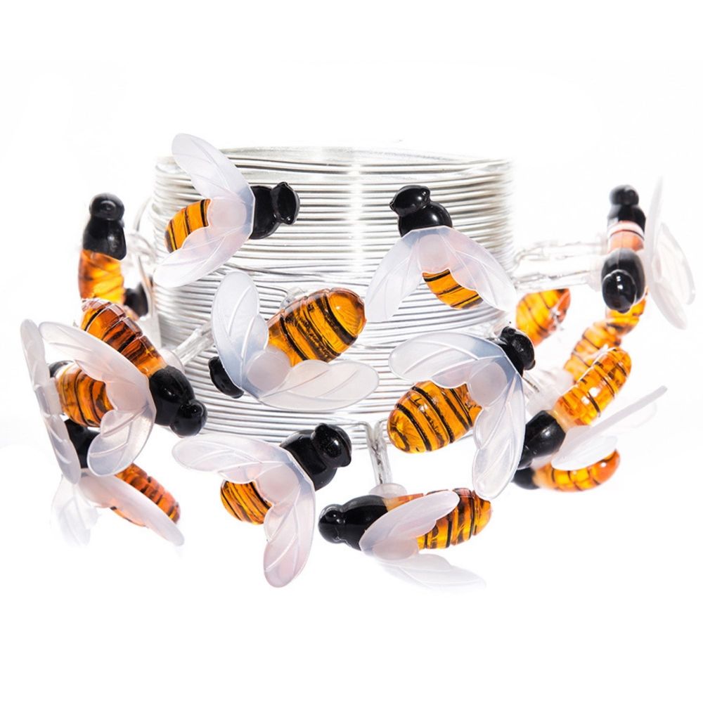 USL-S-127-PT4000 BEES Садовая гирлянда на солнечной батарее Пчелки. 20 светодиодов. Теплый белый свет. 1xАА Ni-Mh аккумулятор в-к. IP44. TM Uniel.