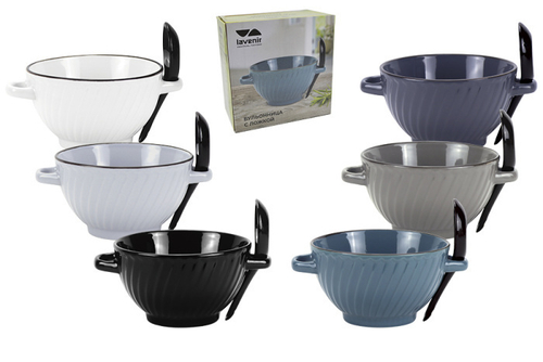 Бульонница Элегант с ложкой 23054 микс