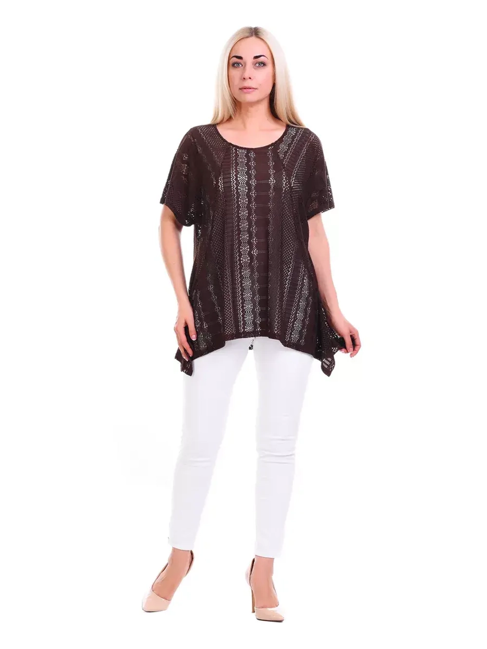 Блузка туника ажурная