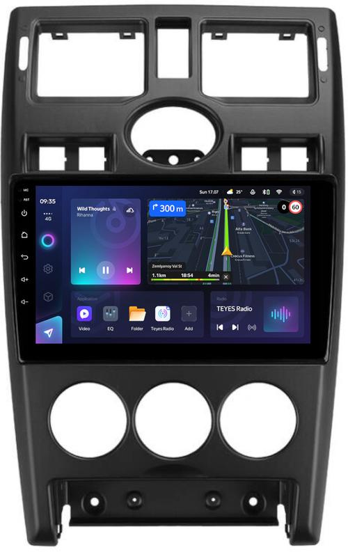 Магнитола для Lada Priora 2007-2013 (рамка черная тип 1) - Teyes CC3 монитор 9" QLED на Android 10, Быстрая, CarPlay, 4G SIM-слот