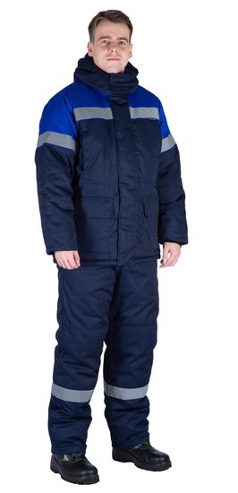Костюм зимний "Байкит" с полукомбинезоном, т.синий/васильковый
