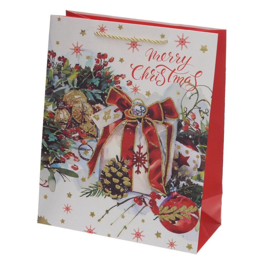 GAEM Пакет подарочный M (бумага 210г/м2, блок 12шт), L32 W12 H26 см, 4в.