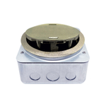 Лючок в пол 4 мод. (2 мод. 45х45 мм.),  античная латунь,  круглый,  металл,  IP65