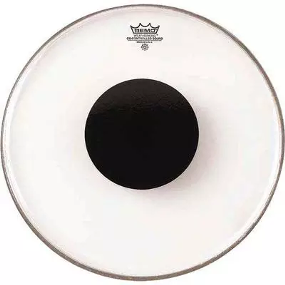 Remo CS-0314-10 Controlled Sound Clear 14". Пластик для малого барабана и томов, прозрачный, с чёрным усиленным центром.