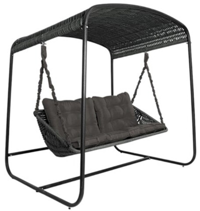 Качели в сад DeckWOOD Sky Bed Lite (черный, подушка графит)