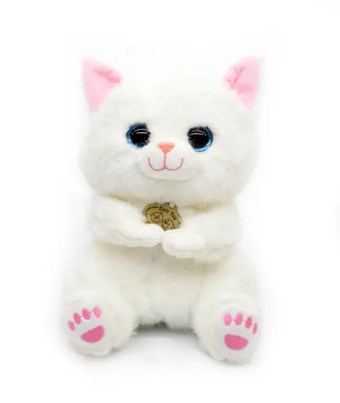 Yumşaq oyuncaq \ Мягкая игрушка \ Soft toys Pişik (ağ, çəhrayı qulaqlı)