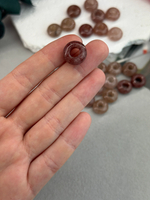 Подвеска бублик из клубничного кварца 14*8 мм, 2 штуки