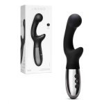 Черный вибромассажер 19см с двумя моторами Le Wand XO Black LW-039-BLK