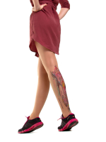 Молодежные колготки с принтом и надписью «мурмяо is over» (Размер: S-M-L) (Цвет: бежевый)