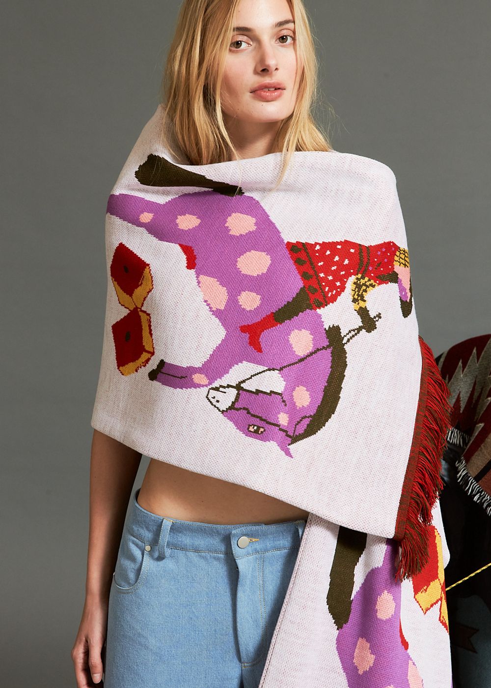 Шарф Кружок Жоккей серый