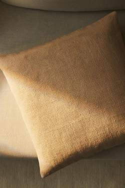 ZARA HOME ОДНОТОННЫЙ ХЛОПКОВЫЙ ЧЕХОЛ ДЛЯ ДЕКОРАТИВНОЙ ПОДУШКИ, РЫЖЕВАТО-КОРИЧНЕВЫЙ