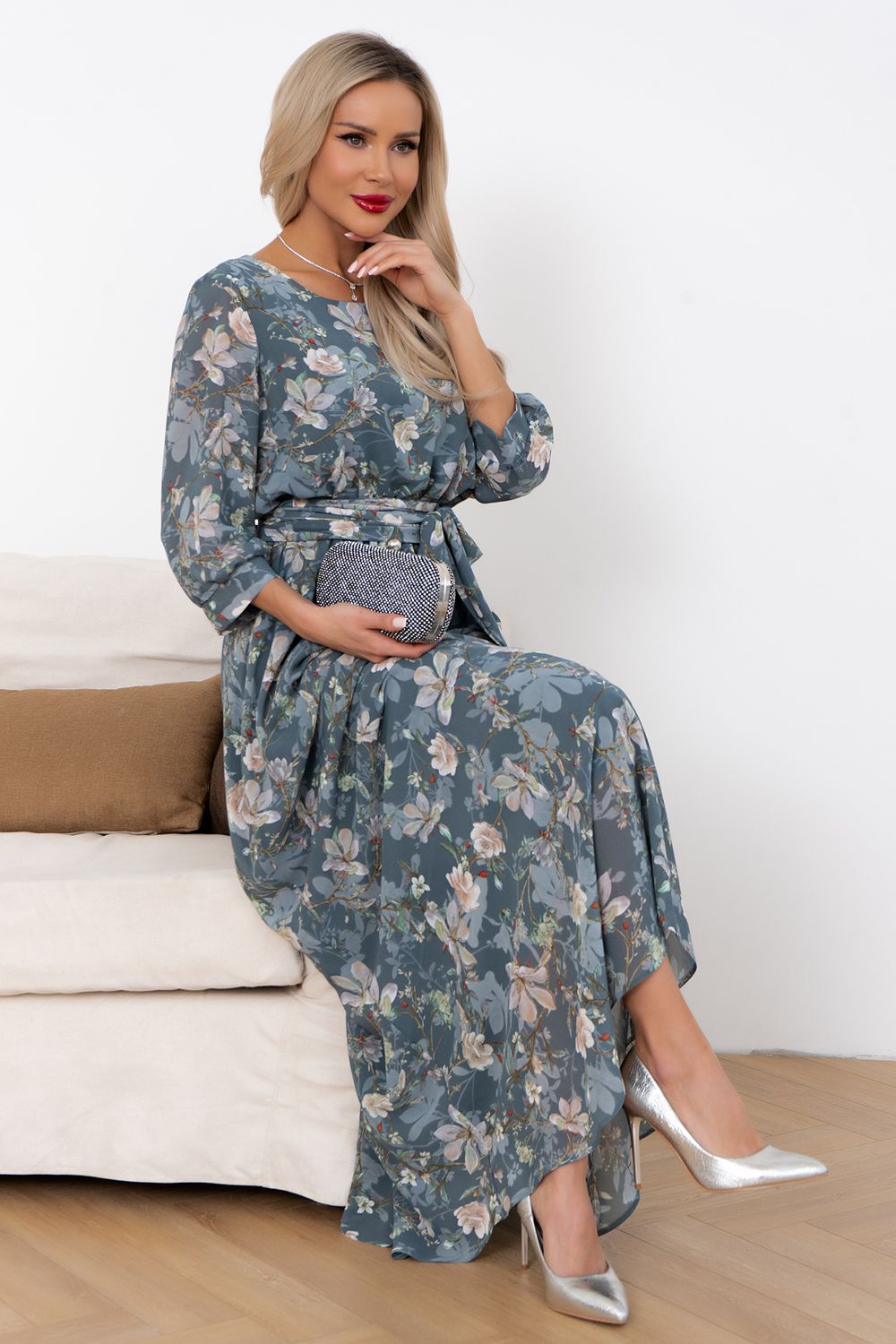 Платье Марго (серо-голубой) Р11-1245/2 Nikol