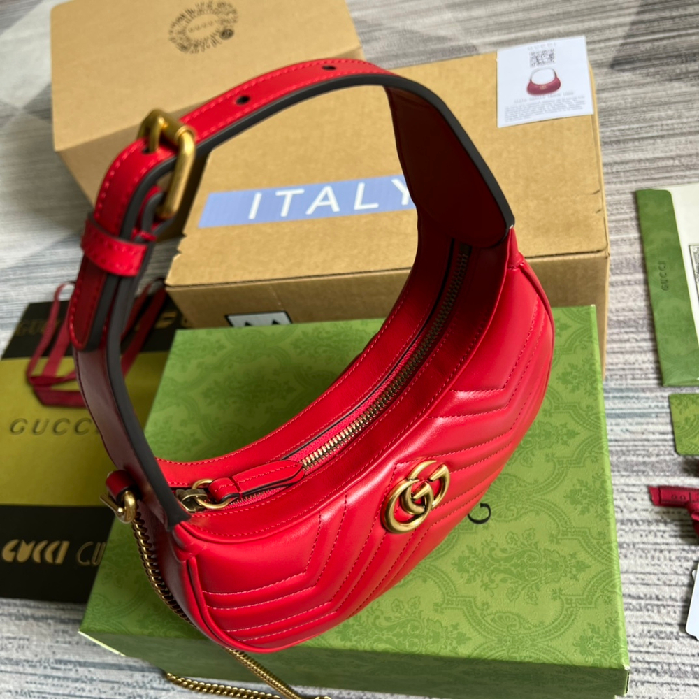 Gucci GG Marmont Half-Moon-Shaped Bag