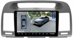 Магнитола Toyota Camry 30 2001-2006 (рамка графитовая) - Teyes CC3-2K-360 монитор 9.5" 2K QLED на Android 10, 6Гб+128Гб, CarPlay, 4G SIM-слот, 4 камеры в комплекте