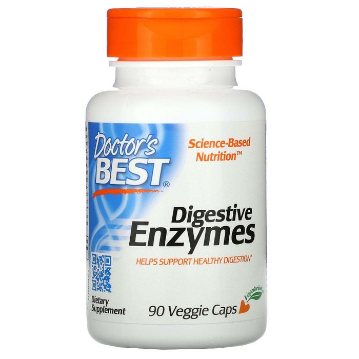 Пищеварительные ферменты, Digestive Enzymes, Doctor&#39;s Best, 90 вегетарианских капсул