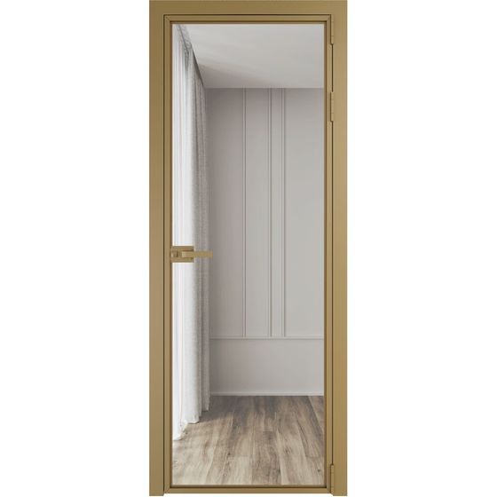 Алюминиевая дверь 1AХ золото стекло прозрачное