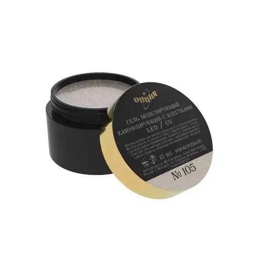 Опция Гель моделирующий с блестками 105, 15 мл