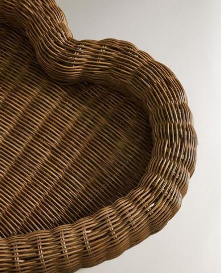 ZARA HOME НОВОГОДНИЙ ПОДНОС ИЗ РОТАНГА В ФОРМЕ СЕРДЕЧКА, КОРИЧНЕВЫЙ