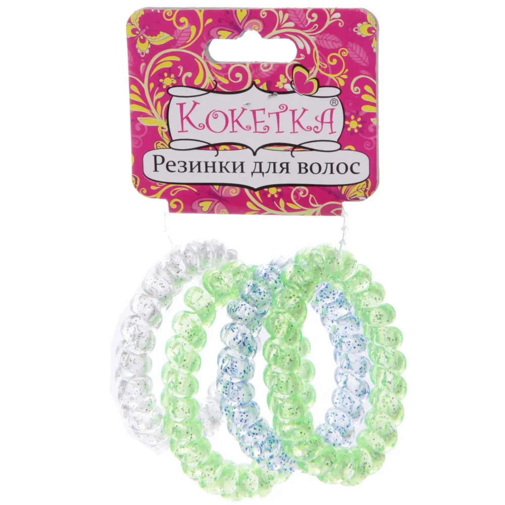 Резинки для волос силиконовые 4шт «Кокетка - Блестки», цвет микс d-5.5см