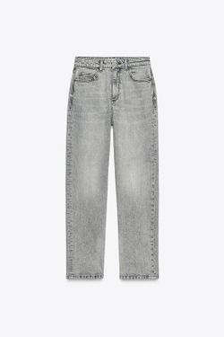 ZARA ДЖИНСЫ MOM FIT COMFORT Z.01 С ВЫСОКОЙ ПОСАДКОЙ, СЕРЫЙ